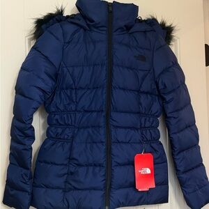 New The North Face Gotham with Faux Fur Hood Jacket